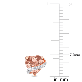 1 1/3 CT TGW Morganite and Diamond Accent Stud Earrings in Rose Plated
Sterling Silver