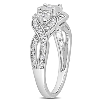 1/5 CT TW Diamond Vintage StyleRing in Sterling Silver