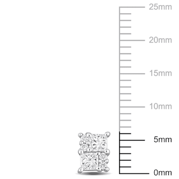 1/2 CT TDW Princess & Round Diamond Cluster Stud Earrings in 14k
White Gold