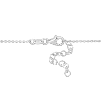 Double Heart Charm Necklace in 2-Tone Sterling Silver