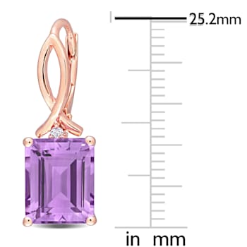 6 1/3 CT TGW Rose de France and White Topaz Earrings in Rose Plated
Sterling Silver