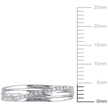 Diamond Crossover Ring in Sterling Silver