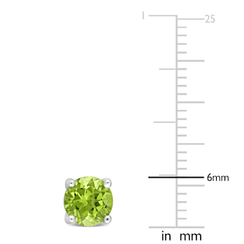 1 1/2 CT TGW Peridot Stud Earrings in Sterling Silver