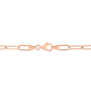 5MM Polished Paperclip Chain Bracelet in 18K Rose Gold Over Sterling Silver