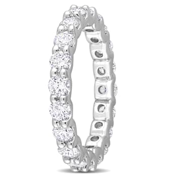 2 CT TGW Lab Grown Diamond Eternity Band in 14K White Gold - Size 6