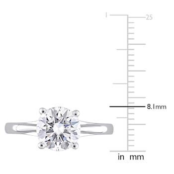 2 CT DEW Moissanite Solitaire Engagement Ring in 10K White Gold