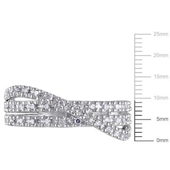 1/4 CT TW Diamond Crossover Ring in Sterling Silver