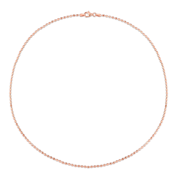 Oval Ball Chain Necklace in Rose Plated Sterling Silver
