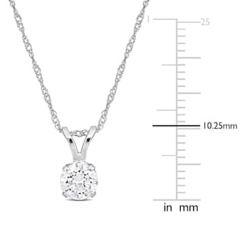0.50ctw Lab-Grown Diamond Solitaire Pendant with Chain in 14K White Gold