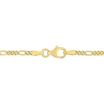 2.2MM Figaro Chain Necklace in Yellow Plated Sterling Silver