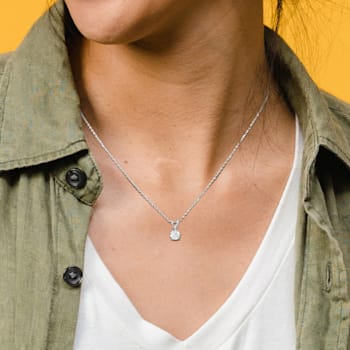 1.0ctw Lab-Grown Diamond Solitaire Pendant with Chain in Platinum (IGI Certified)