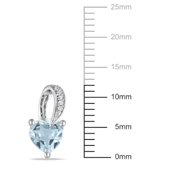 1 1/3 CT TGW Aquamarine and Diamond Accent Swirl Earrings in Sterling Silver