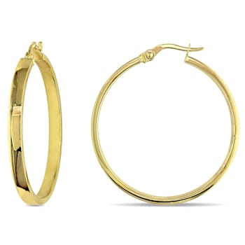 Hoop Edged Earrings in 10k Polished Yellow Gold