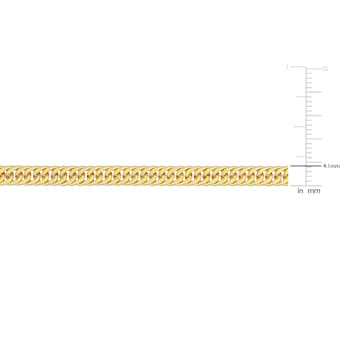 4MM Double Curb Link Chain Necklace in Yellow Plated Sterling Silver