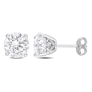 3 3/4 CT TGW Created Moissanite Stud Earrings in Sterling Silver