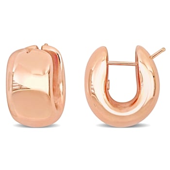 20.5mm Wide Polished Huggie Earrings in 14k  Gold