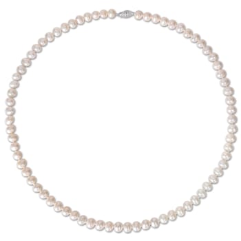 7.5 - 8 MM Cultured Freshwater Pearl Strand with Sterling Silver Clasp