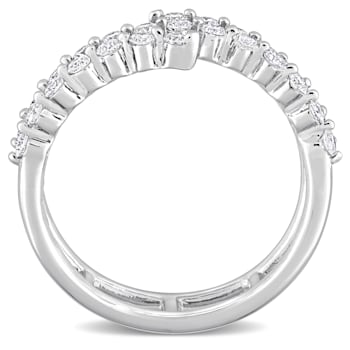 5/8 CT TGW Lab Grown Diamond Coil Ring in Platinum Plated Sterling Silver
