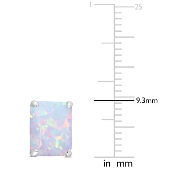 3 4/5 CT TGW Octagon Created Opal Stud Earrings in Sterling Silver