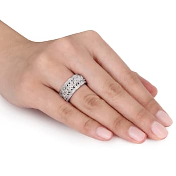1/7 CT TW Diamond Vintage Ring in Sterling Silver