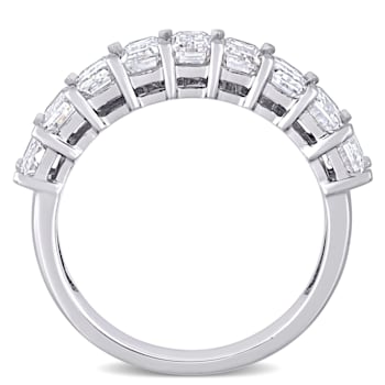2-3/4 CT DEW Created Moissanite Semi Eternity Ring in 10K White Gold