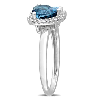 2 1/5 CT TGW London Blue Topaz, Sky Blue Topaz with 1/5 CT TW Diamond
Ring in 14K White Gold