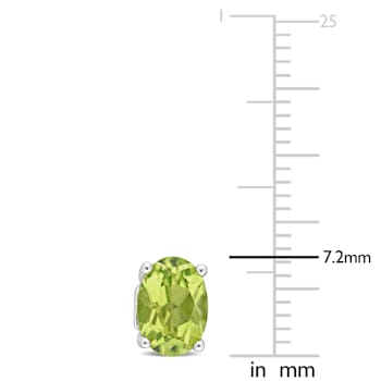 1 5/8 CT TGW Oval Peridot Stud Earrings in Sterling Silver