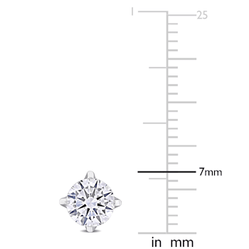1 CT TW Lab-Grown Diamond Solitaire Stud Earrings in 14K White Gold
