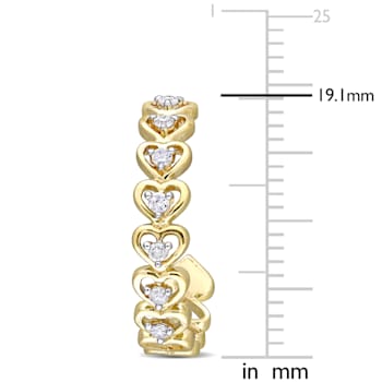 1/5 CT TW Diamond Semi-Hoop Heart Earrings in 10k Yellow Gold