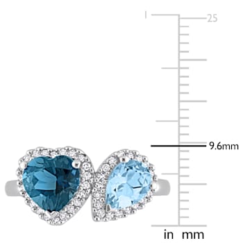 2 1/5 CT TGW London Blue Topaz, Sky Blue Topaz with 1/5 CT TW Diamond
Ring in 14K White Gold
