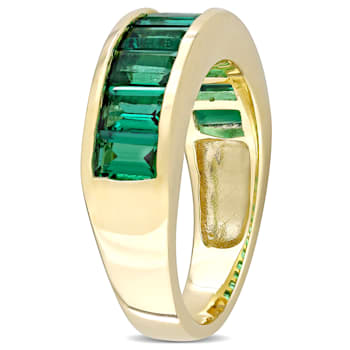 2 3/4 CTW Created Emerald Anniversary Band in Sterling Silver
