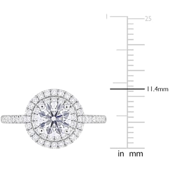 1 3/8 CT TW Lab-Grown Diamond Double Halo Ring in 14K White Gold