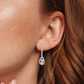 4/5 CT DEW Created Moissanite leverback Dangle Earrings in Sterling Silver