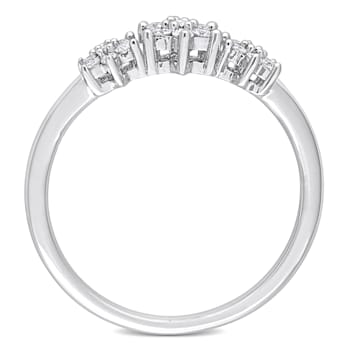 1/5 CT TW Diamond Floral Band in Sterling Silver