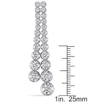 4 3/8 CT TW Lab-Grown Diamond Double Layer Drop Earrings in 18K White
Gold (IGI Certified)