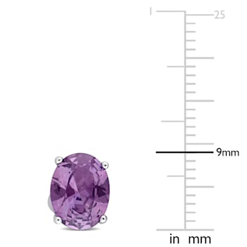 5 CT TGW Oval Simulated Alexandrite Stud Earrings in Sterling Silver