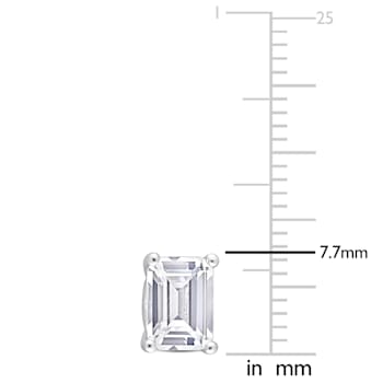 3 1/5 CT TGW Emerald Cut Created White Sapphire Stud Earrings in
Sterling Silver