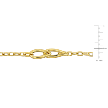 Double Oval Link Bracelet in Yellow Plated Sterling Silver