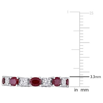 1 4/5 CT TGW Ruby and 5/8 CT TW Diamond Eternity Ring in 14K White Gold