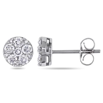 1/2 CT TW Diamond Stud Earrings in 10k White Gold