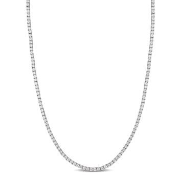 32 1/3 CT TGW Cubic Zirconia Tennis Necklace in Sterling Silver