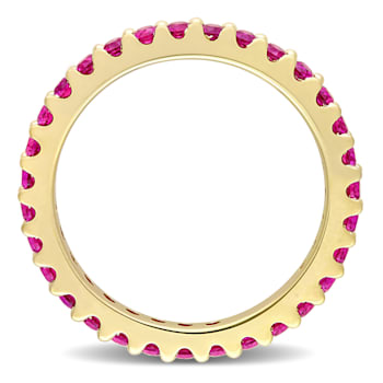 1 3/5 CT TGW Created Ruby Eternity Ring in 10K Yellow Gold