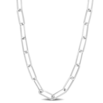 5MM Diamond Cut Paperclip Chain Necklace in Sterling Silver