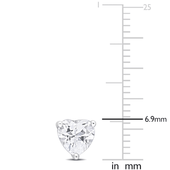 1 4/5 CT TGW Heart Shape Created White Sapphire Stud Earrings in
Sterling Silver