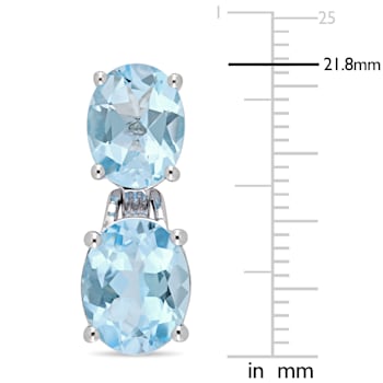 12 5/8 CT TGW Sky Blue Topaz Dangle Earrings in Sterling Silver