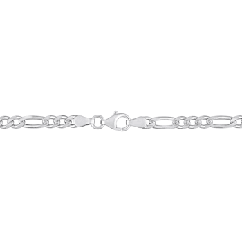 3.8MM Figaro Chain Bracelet in Sterling Silver