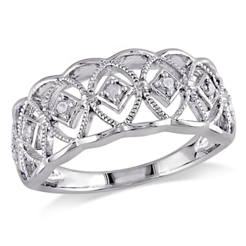 1/10 CT TW Diamond Openwork Ring in Sterling Silver