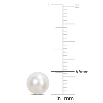 6-6.5MM Freshwater Cultured Pearl Stud Earrings in 14K Yellow Gold