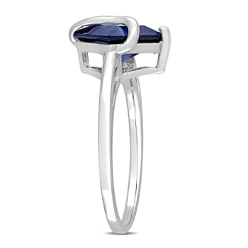 2 4/5 CT TGW Created Blue Sapphire Ring in Sterling Silver