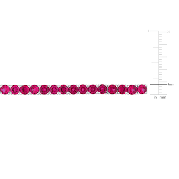 14 1/2 CT TGW Created Ruby Tennis Bracelet with Sterling Silver